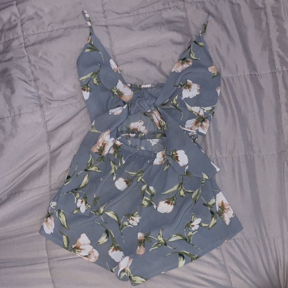 Floral cut out romper